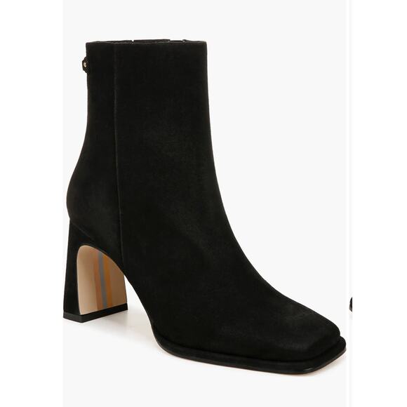 Sam Edelman Irie Square Toe Boot Black Size 9.5 Suede - Picture 1 of 7